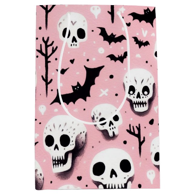 Ghost pink Helloween  Wrapping Paper Sheets Medium Gift Bag (Front)
