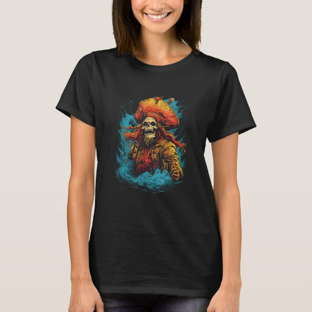 Ghost Pirate Captain by Haunted Horror Halloween 1 T-Shirt (Front)