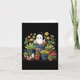 Ghost Plant Lady Halloween Ghostly Gardening Plant Card