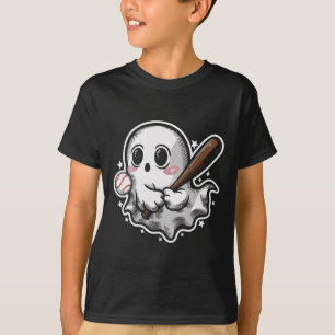 Ghost Playing Bysebyll Halloween Cute Ghost T-Shirt