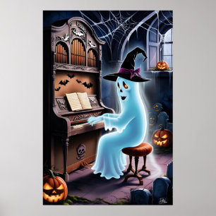 Ghost playing organ  poster