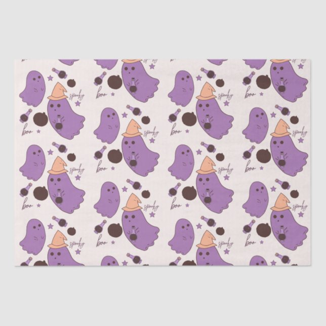 Ghost Potion Spooky Halloween Pattern  Tissue Paper (Front)