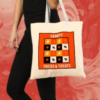 Ghost Pumpkin Bat  Moon Trick or Treat  Tote Bag