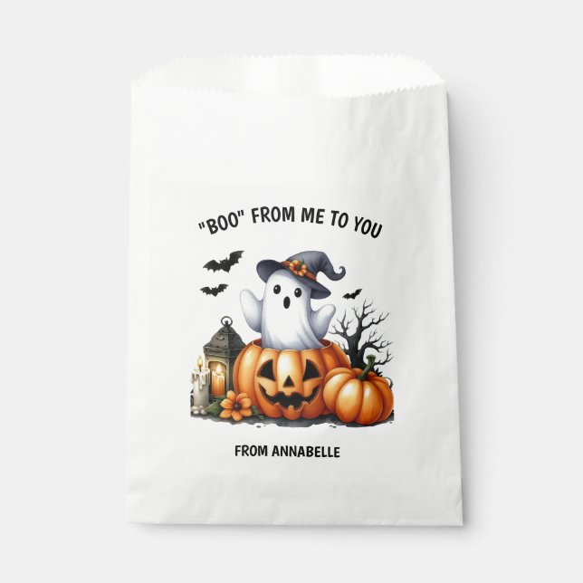 Ghost Pumpkin Boo Halloween Favour Bags (Front)