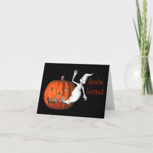 Ghost Pumpkin Funny Halloween Party Invitation