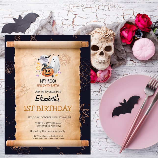 Ghost Pumpkin Halloween Mystical Birthday  Invitation (Creator Uploaded)