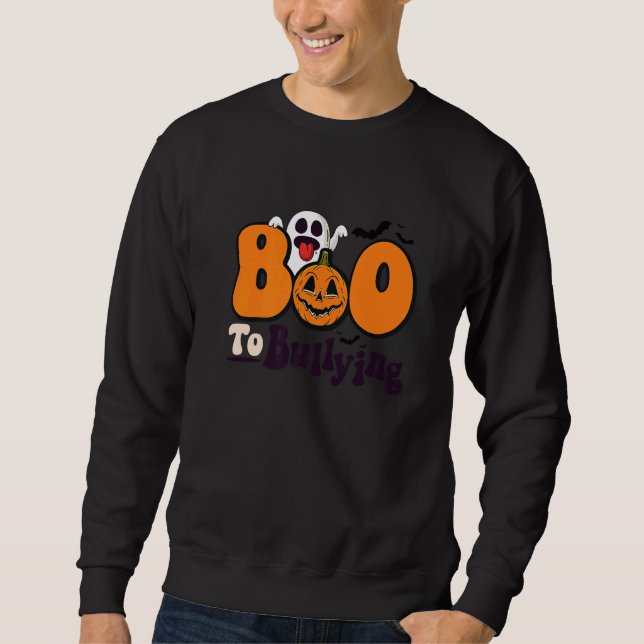 Ghost Pumpkin Orange Anti Bullying Unity Day Boo T Sweatshirt (Front)