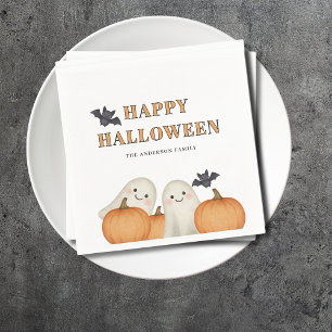 Ghost Pumpkin Personalized Halloween Party  Napkin