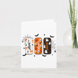 Ghost Pumpkin Sce Funny Halloween Energy Drink Can Card