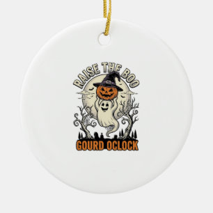 Ghost Pumpkin Shirt Vintage Halloween Engraving Te Ceramic Tree Decoration