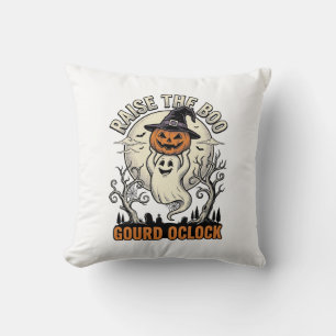 Ghost Pumpkin Shirt Vintage Halloween Engraving Te Cushion
