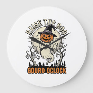 Ghost Pumpkin Shirt Vintage Halloween Engraving Te Large Clock
