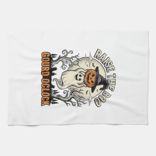 Ghost Pumpkin Shirt Vintage Halloween Engraving Te Tea Towel