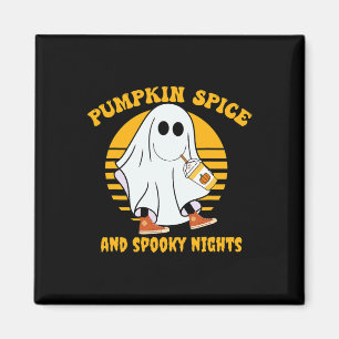 Ghost Pumpkin Spice Latte Fall Vibe Halloween Spoo Magnet