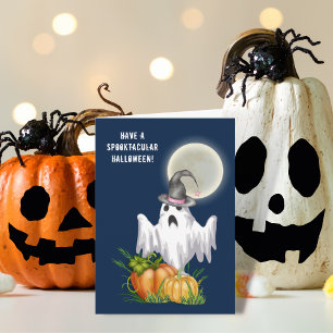 Ghost & Pumpkin   Spooktacular Note Card