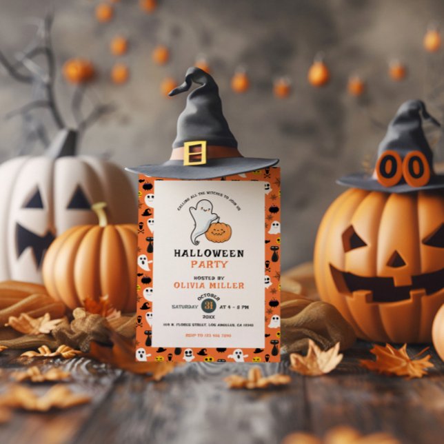 Ghost Pumpkin Spooky Halloween Party Invitation (Creator Uploaded)