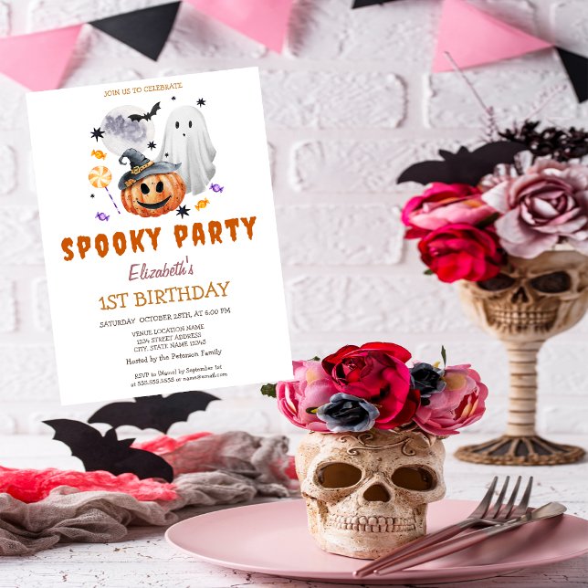Ghost Pumpkin Spooky Party Birthday Invitation (Creator Uploaded)