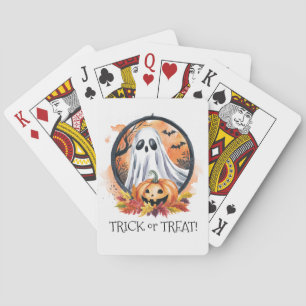 Ghost Pumpkin Trick or Treat Halloween Party Playing Cards