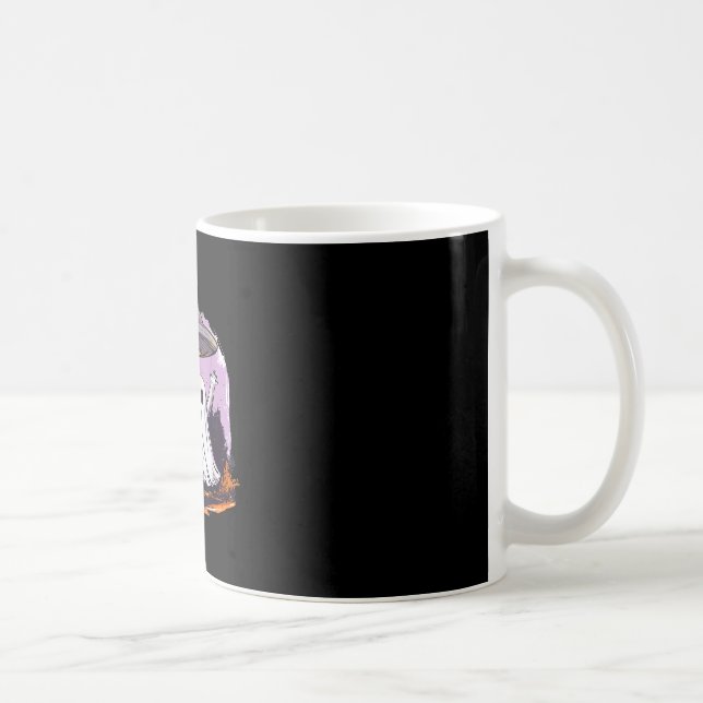Ghost pumpkin ufo retro halloween alien horror  coffee mug (Right)