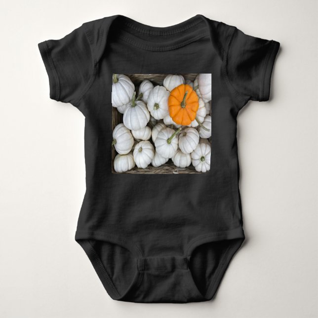 Ghost Pumpkins with a sneaky orange one  Baby Body Bodysuit (Front)