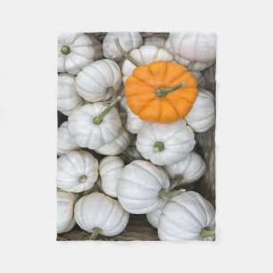 Ghost Pumpkins with a sneaky orange one Fleece Blanket