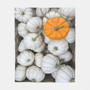 Ghost Pumpkins with a sneaky orange one Fleece Blanket