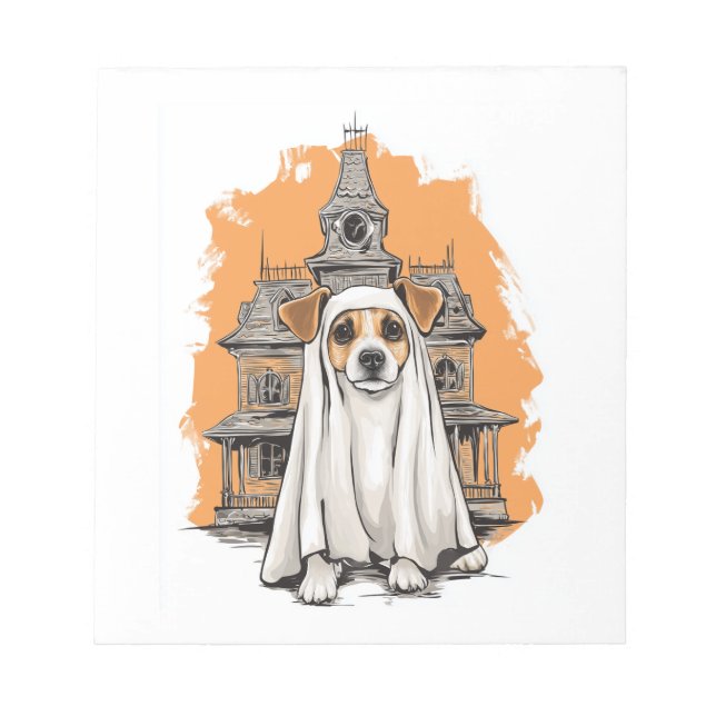 Ghost Pup � Spooky Dog Costume Notepad (Front)