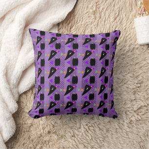 Ghost Purple Plaid Halloween Pattern Mix Cushion
