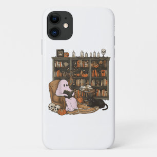 Ghost Reading Book Cat lover Halloween  Case-Mate iPhone Case