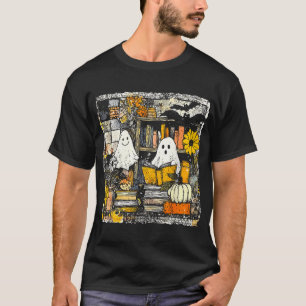 Ghost Reading Book Lovers Library  T-Shirt