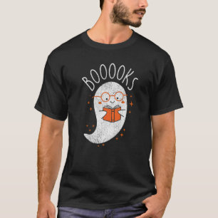 Ghost Reading Book Nerd Librarian Book  Bookworm R T-Shirt