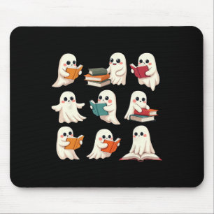 Ghost Reading Books Halloween Books Lover Teacher  Mouse Pad