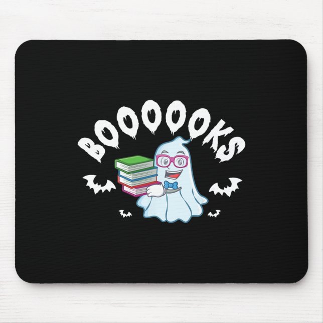 Ghost Reading Books Halloween Costume For Teacher  Mouse Pad (Front)