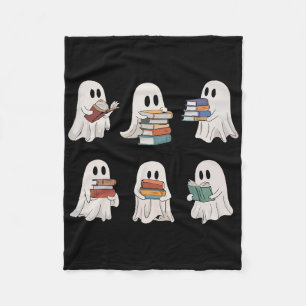 Ghost Reading Books Teacher Halloween Librarian Cu Fleece Blanket
