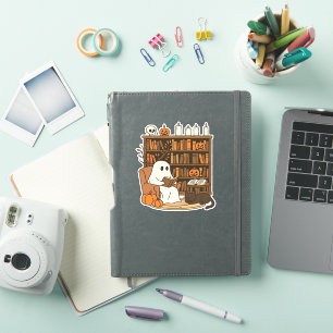 Ghost Reading in Cozy Halloween Library Classic T-