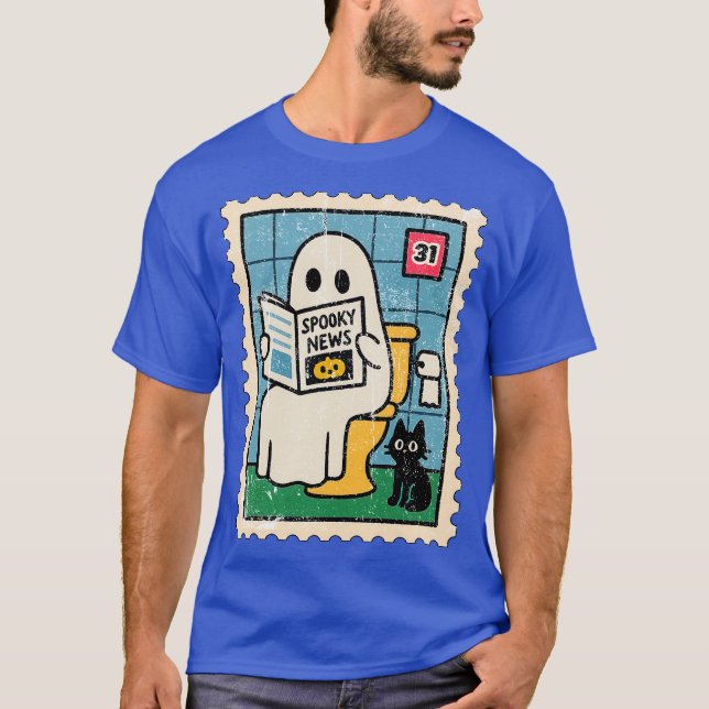 Ghost Reading Newspaper T-Shirt (Front)