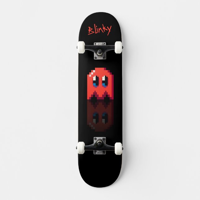 ghost red black personal name Fan art Pac-Man Skateboard (Front)