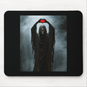 Ghost red heart hand scary face horror poster mouse pad