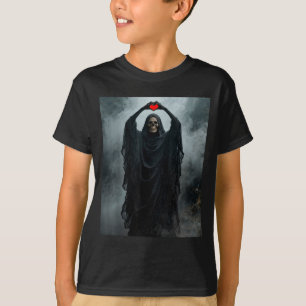 Ghost red heart hand scary face horror poster T-Shirt