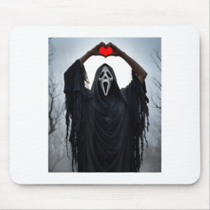 Ghost Red Heart Hands Y Face Halloween Valentines  Mouse Pad