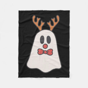 Ghost Reindeer Christmas Xmas Funny  Fleece Blanket
