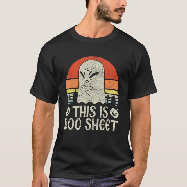 Ghost Retro Halloween Outfit This Is Boo Sheet T-Shirt (Front)