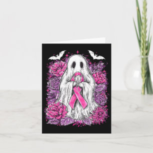 Ghost Ribbon Breast Cancer Awareness Halloween Flo Card
