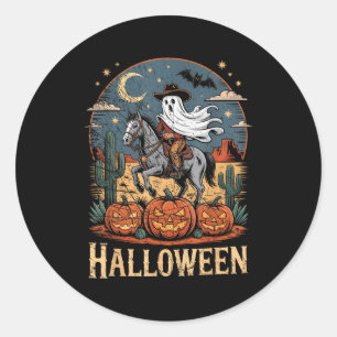 Ghost Riding Horse Halloween Season Classic Round Sticker