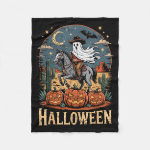 Ghost Riding Horse Halloween Season  Fleece Blanket