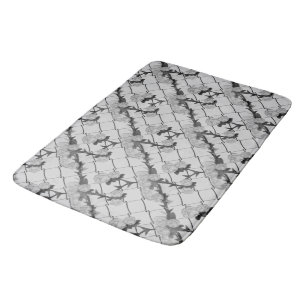 Ghost Rose Climbing a Chain Link Fence Seamless Pa Bath Mat