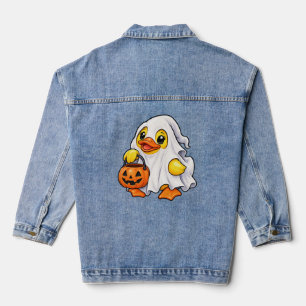 Ghost Rubber Duck Trick or Treat Halloween Denim Jacket