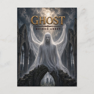 Ghost Ruined Abbey Dark Cinema Postcard