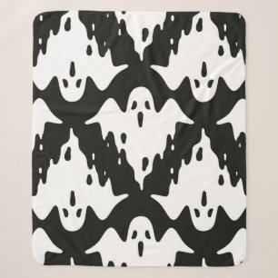 Ghost seamless pattern Halloween spooky vintage fl Sherpa Blanket