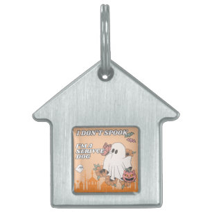 Ghost Service Dog  Pet ID Tag